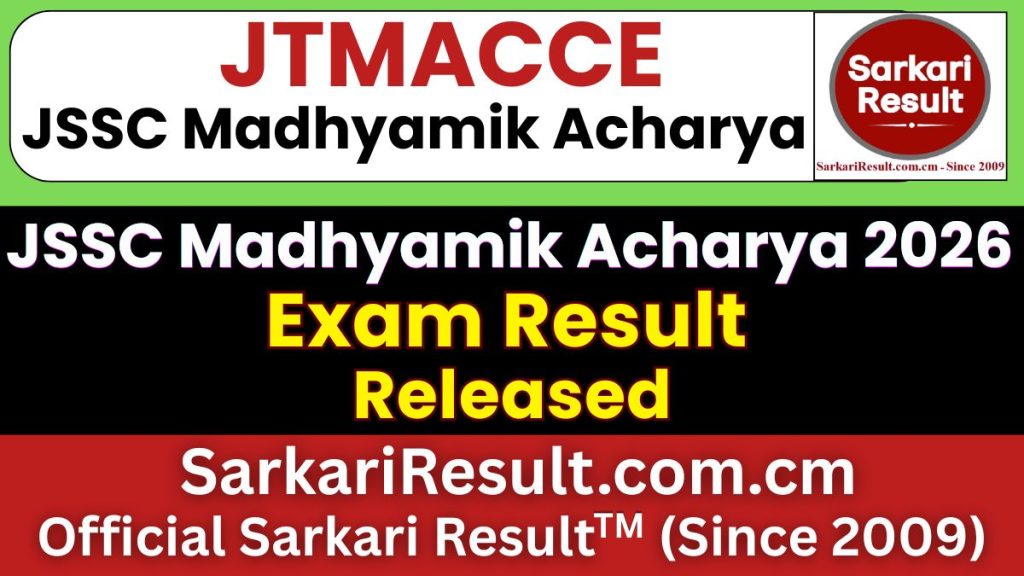 JSSC Madhyamik Acharya JTMACCE Result 2026